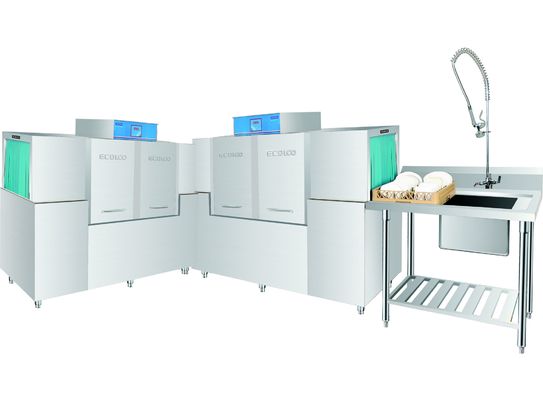 China equipo comercial del lavaplatos de la cocina 350KG, lavaplatos comercial del transportador proveedor